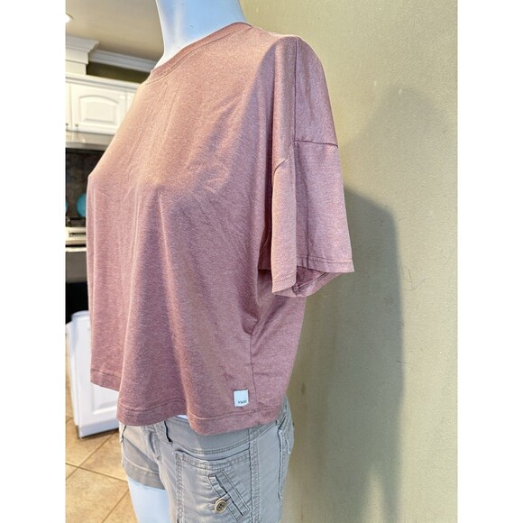 Vuori Shirt Wome S Red Energy Tee Cropped Short Sleeve Running Yoga Gym - Picture 5 of 9